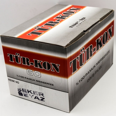 TÜRKON NO 60 ŞEKER BEYAZ PAMUK İPLİK